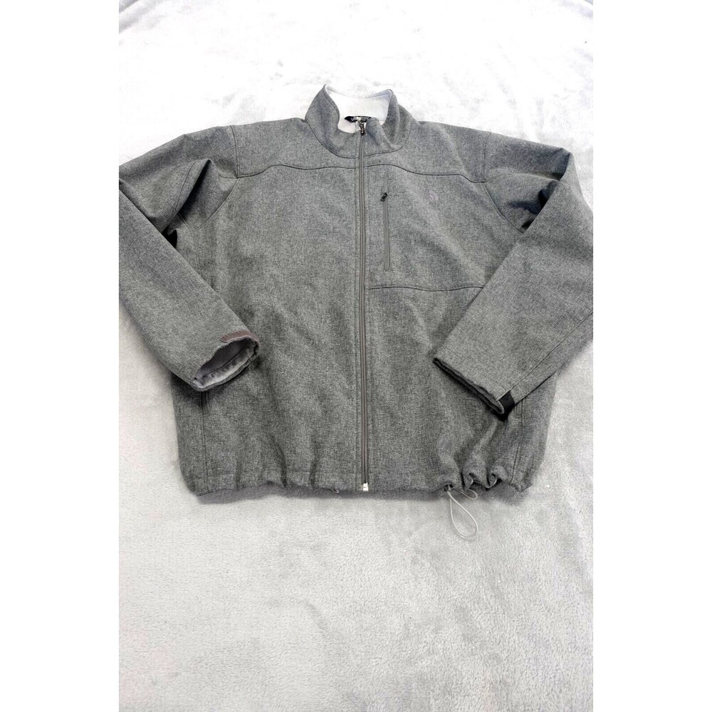The North Face Mens 2XL Gray Windwall Fleece Full Zip Coat Jacket Windbreaker